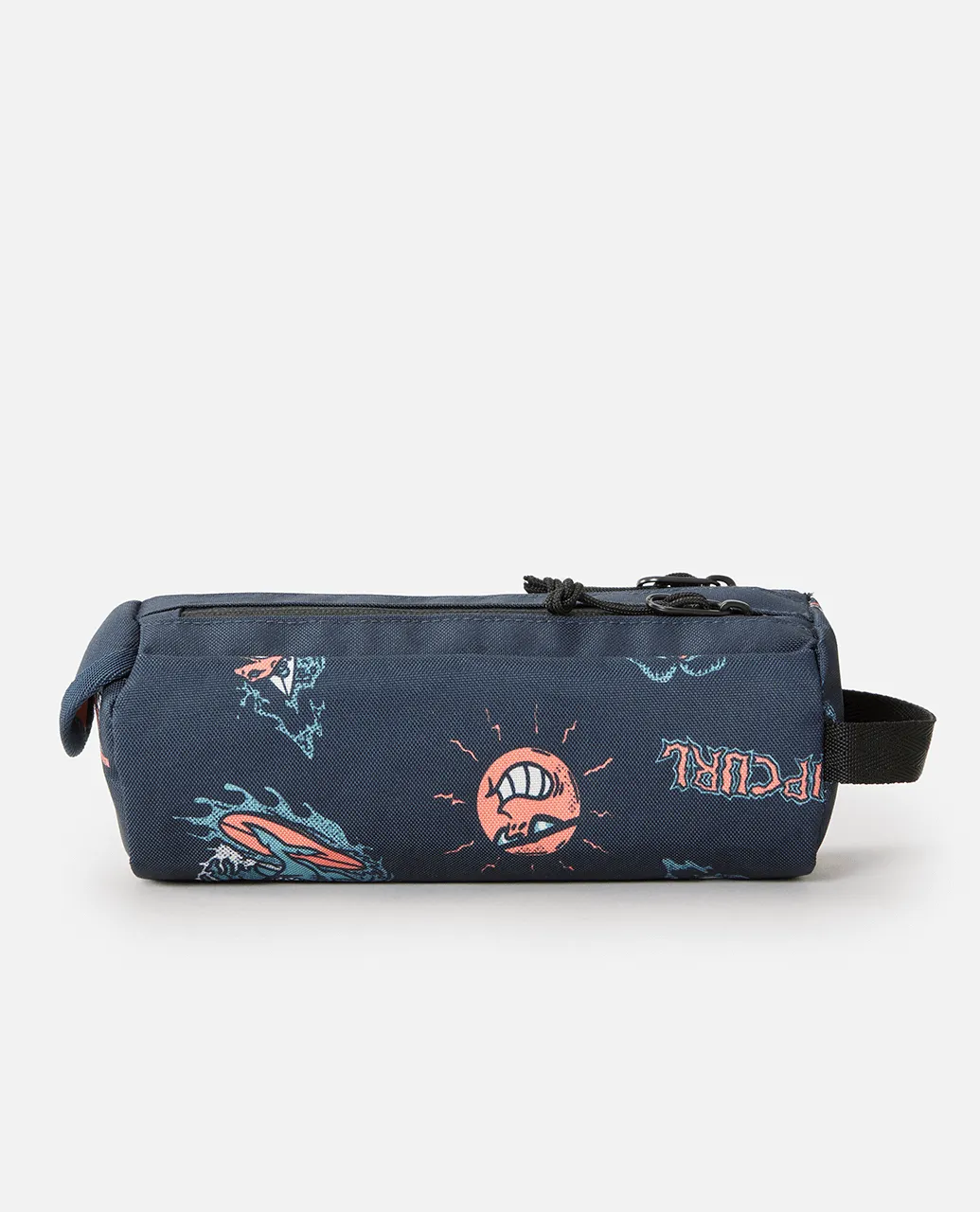 2 Compartment Pencil Case in Blue & Orange