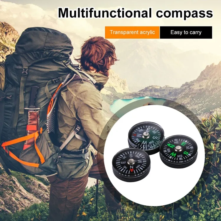 20 PCS 15mm Outdoor Sports Camping Hiking Pointer Guider Plastic Compass Hiker Navigation, Random Color Delivery