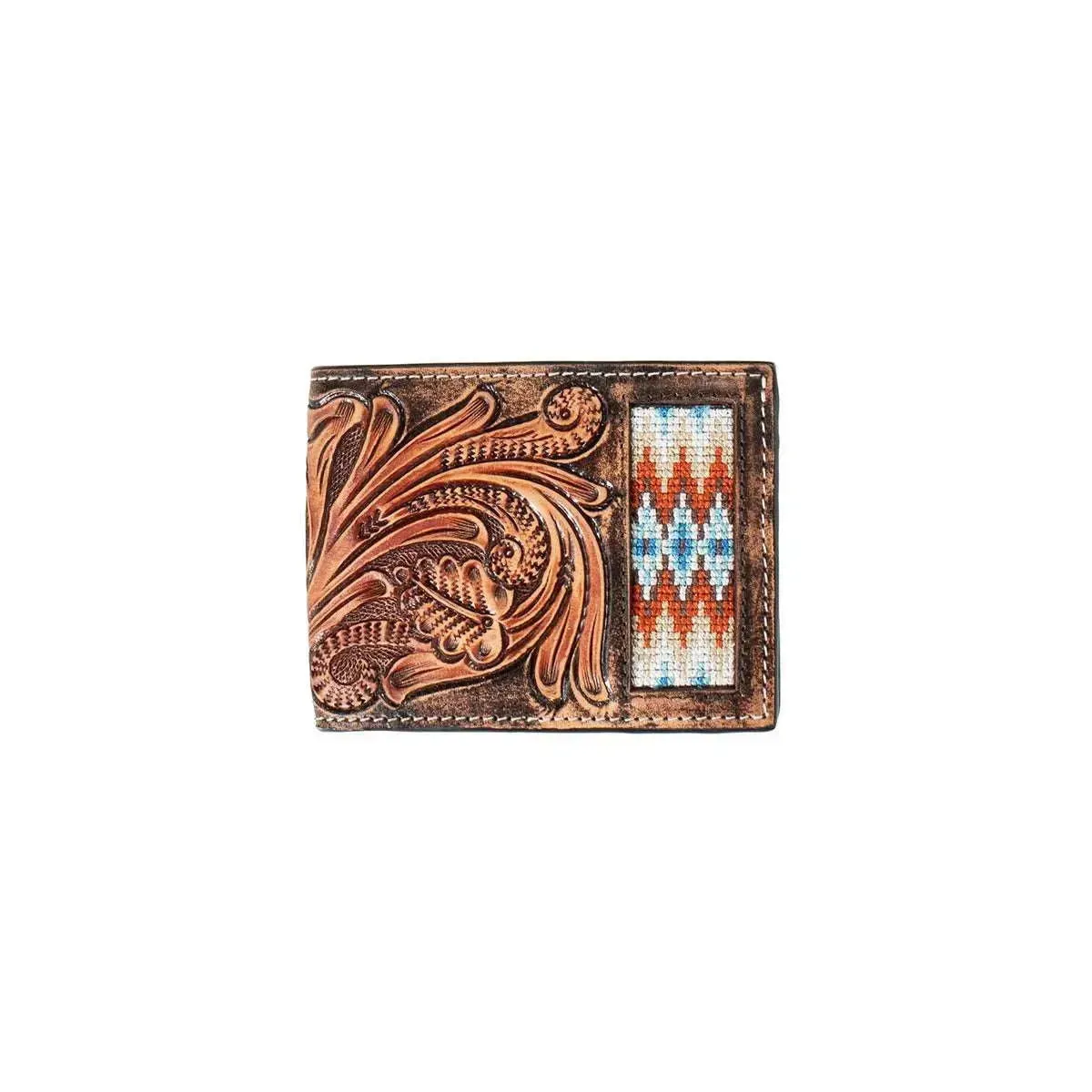 3D Tooled Scrolling - Men's Bifold Wallet