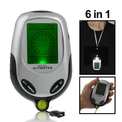 6 in 1 (Altimeter, Barometer, Compass, Thermoeter, Time & Calendar) Multifunction Digital Compass