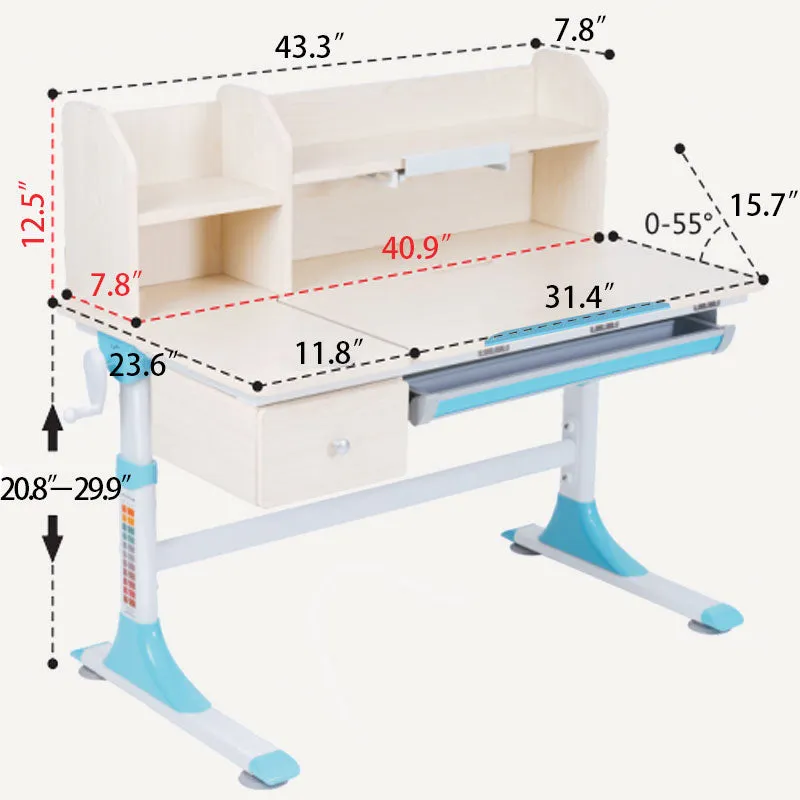 Adjustable Tilt Children Writing Desktop With Drawer