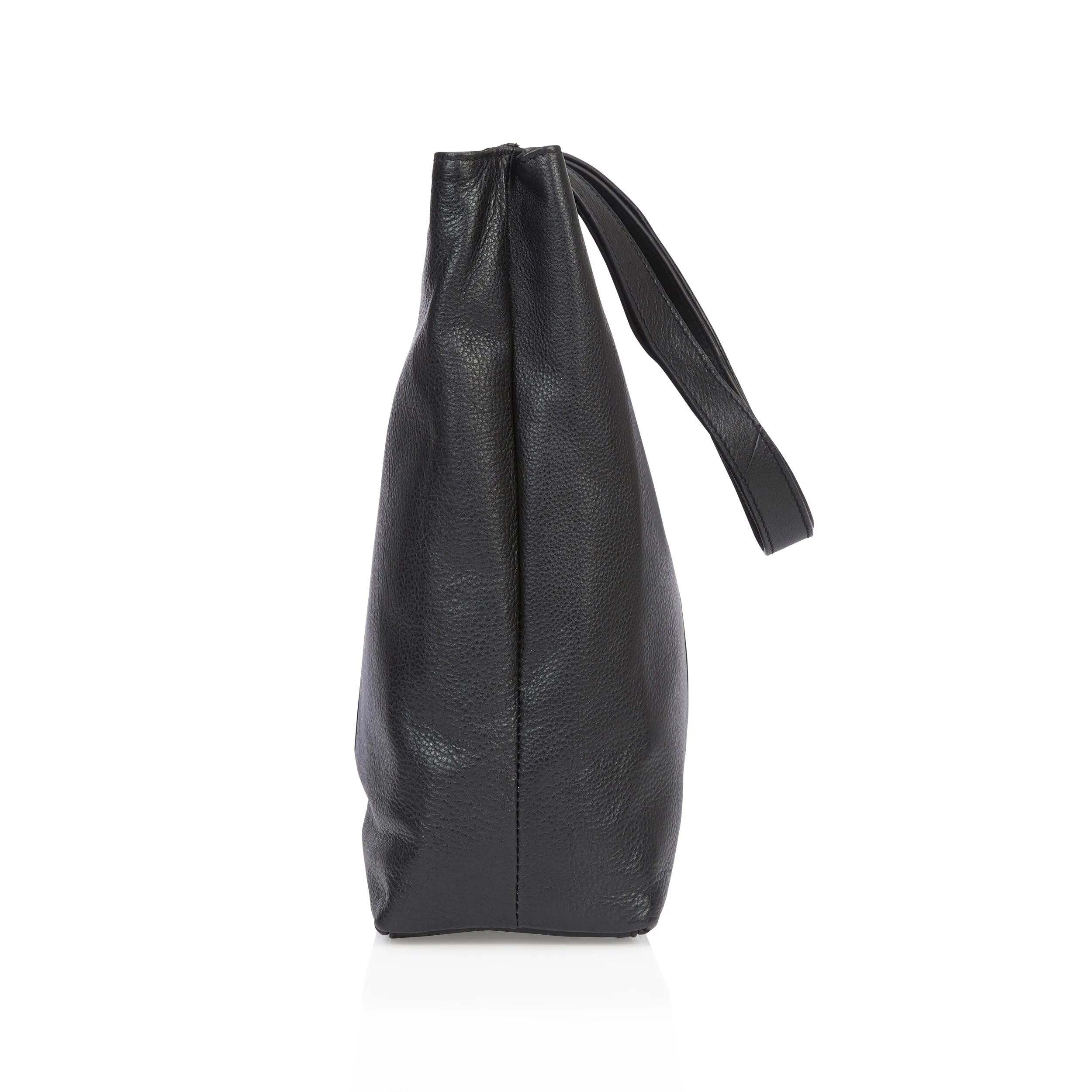 Amber Leather Tote Bag - Black