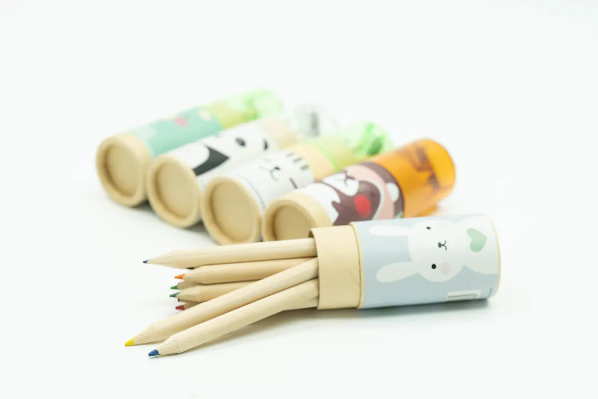 Animal Theme Tube Colour Pencil with Sharpener