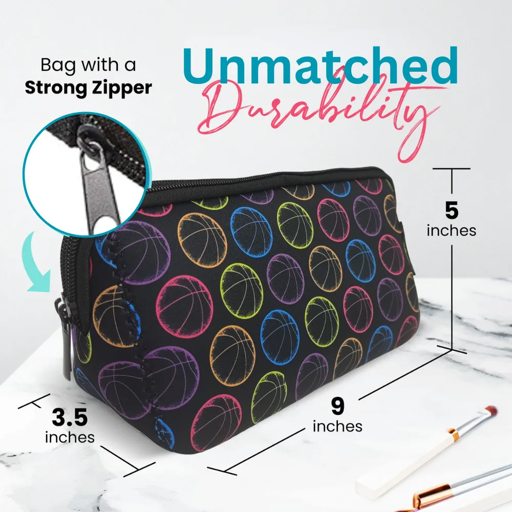 Basketball Cosmetic Bag & Scrunchie Gift Bundle