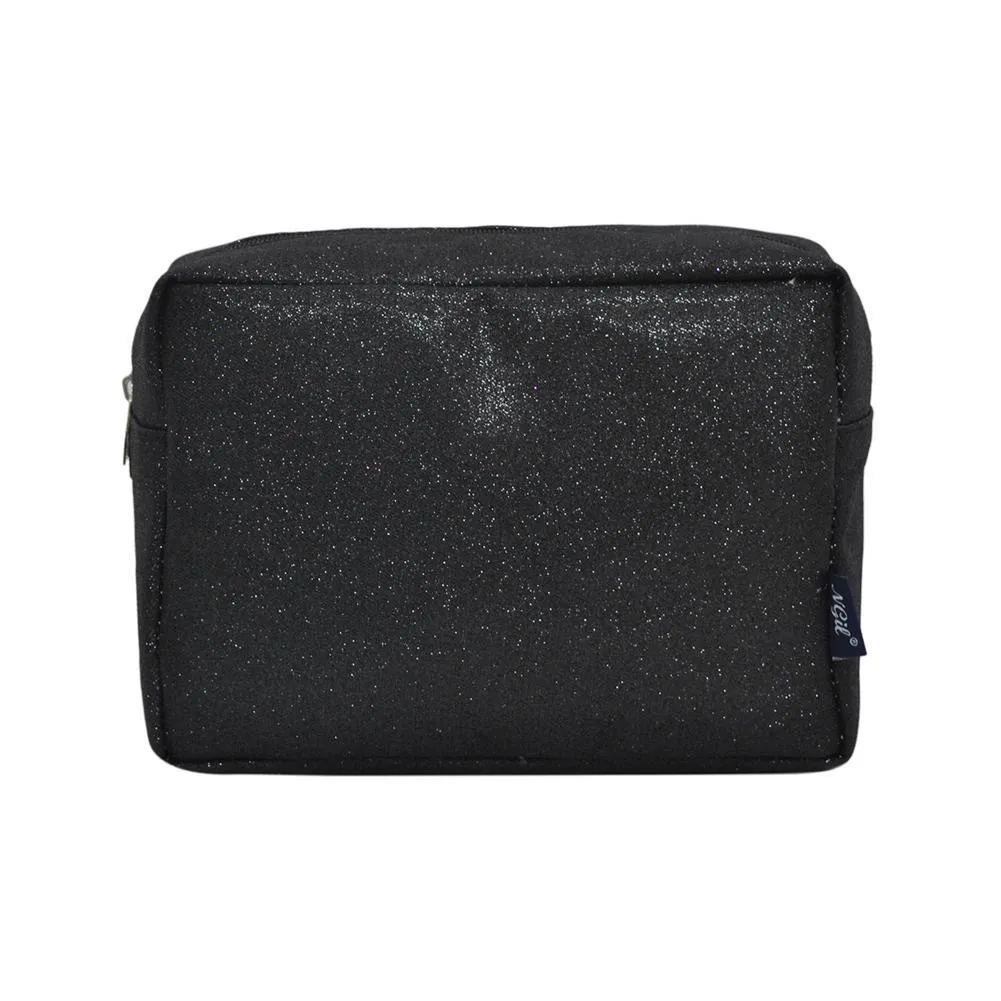 Black Glitter NGIL Large Cosmetic Travel Pouch