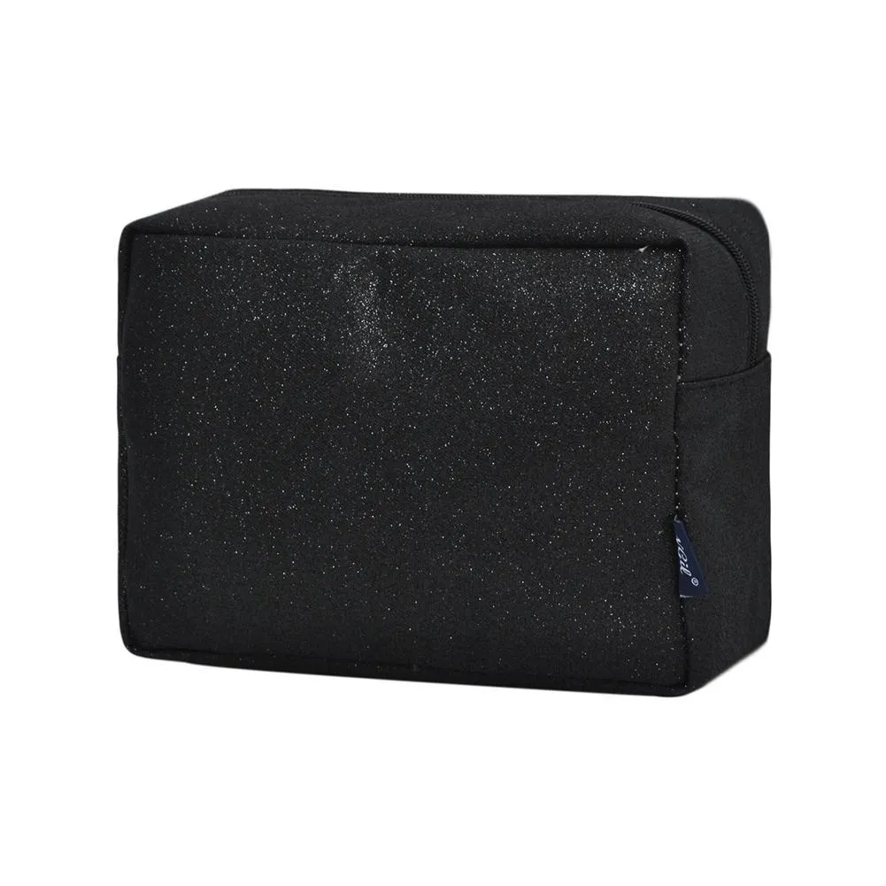 Black Glitter NGIL Large Cosmetic Travel Pouch