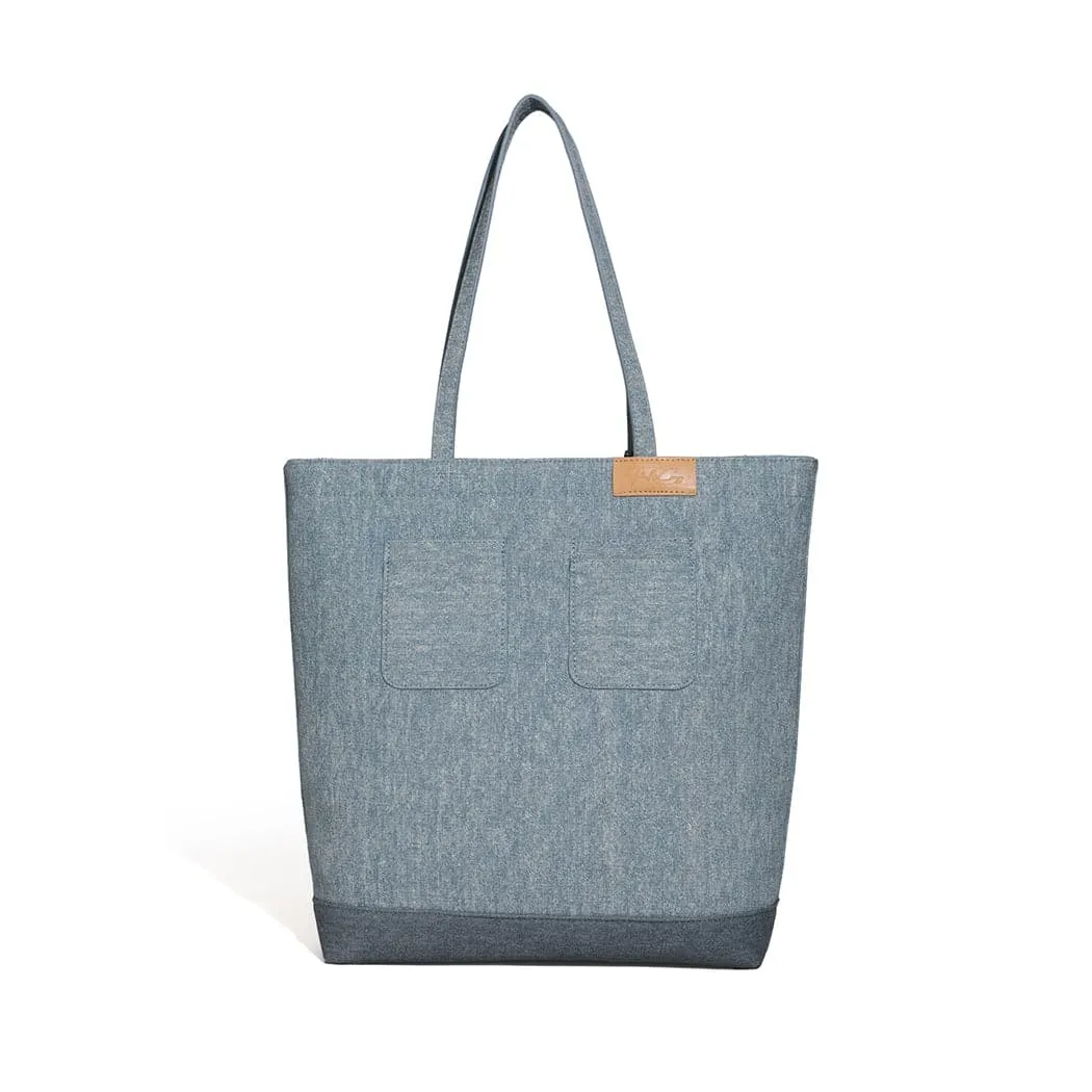 Blue Denim Beach Tote Bag