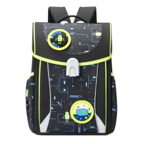 Bopai 66-0162 Large-capacity Cartoon Burden-reducing Waterproof Student Schoolbag(Black)