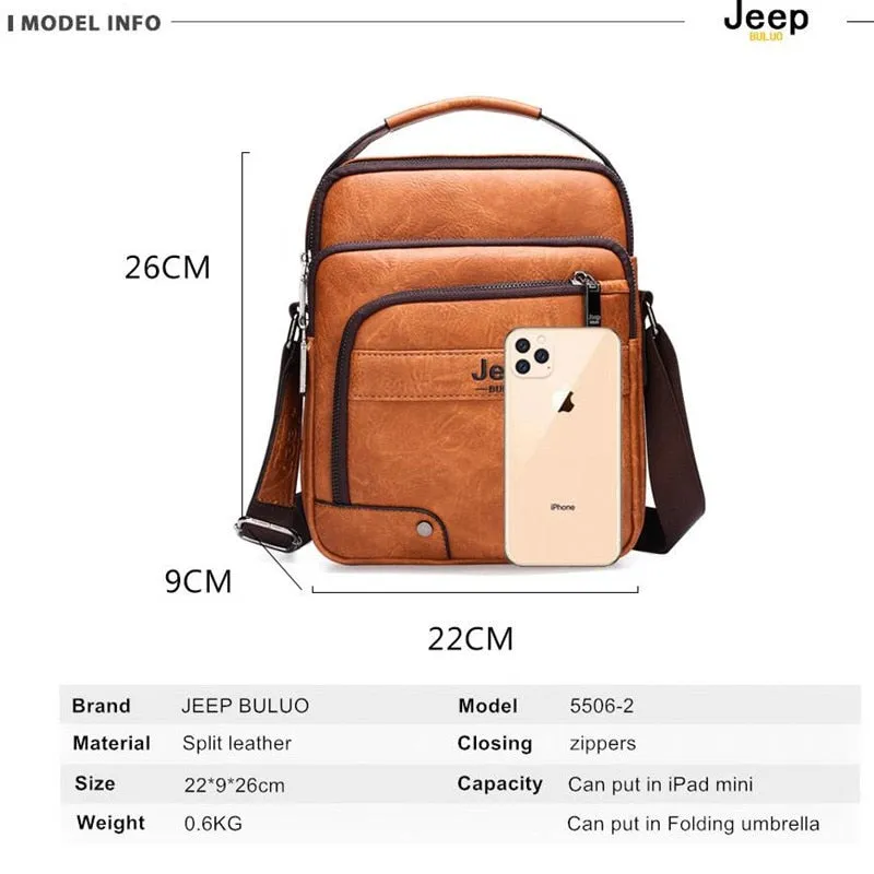 Brand High Quality Business Crossbody Tote Bags Man Leather Bags Male Cow Split Leather Handbag Messenger  For Men