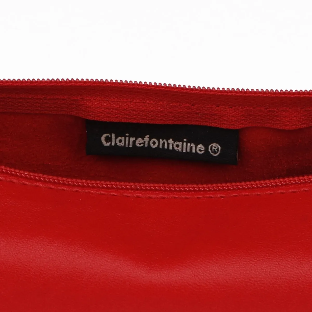 Clairefontaine Leather Round Pencil Case, Red