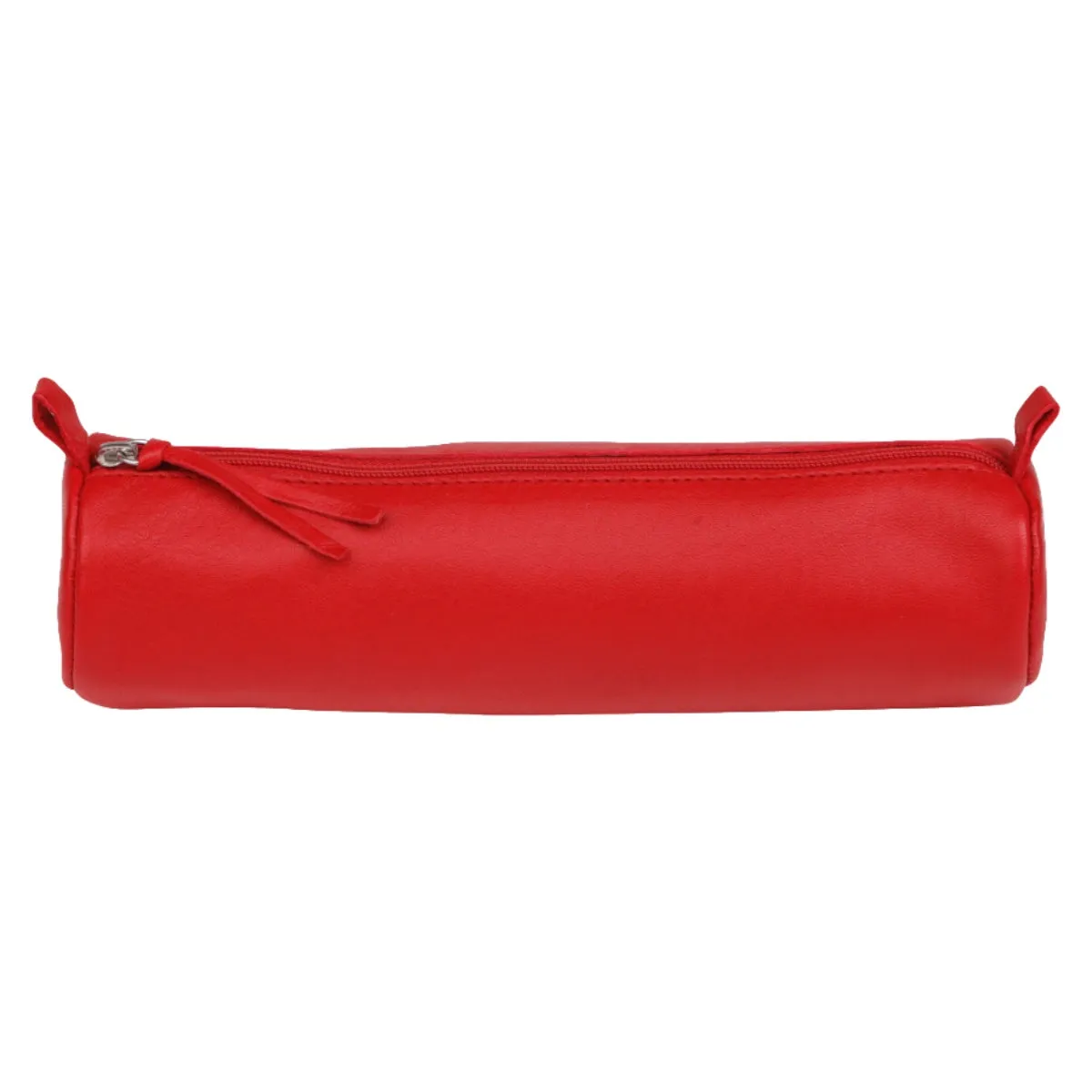 Clairefontaine Leather Round Pencil Case, Red