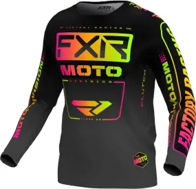 Clutch 2024 FXR Kids Motocross Jersey Black/Neon