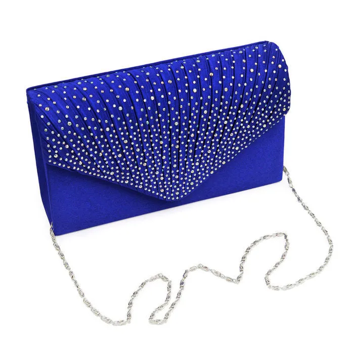 Clutch Ruched Rhinestone Bag for Women