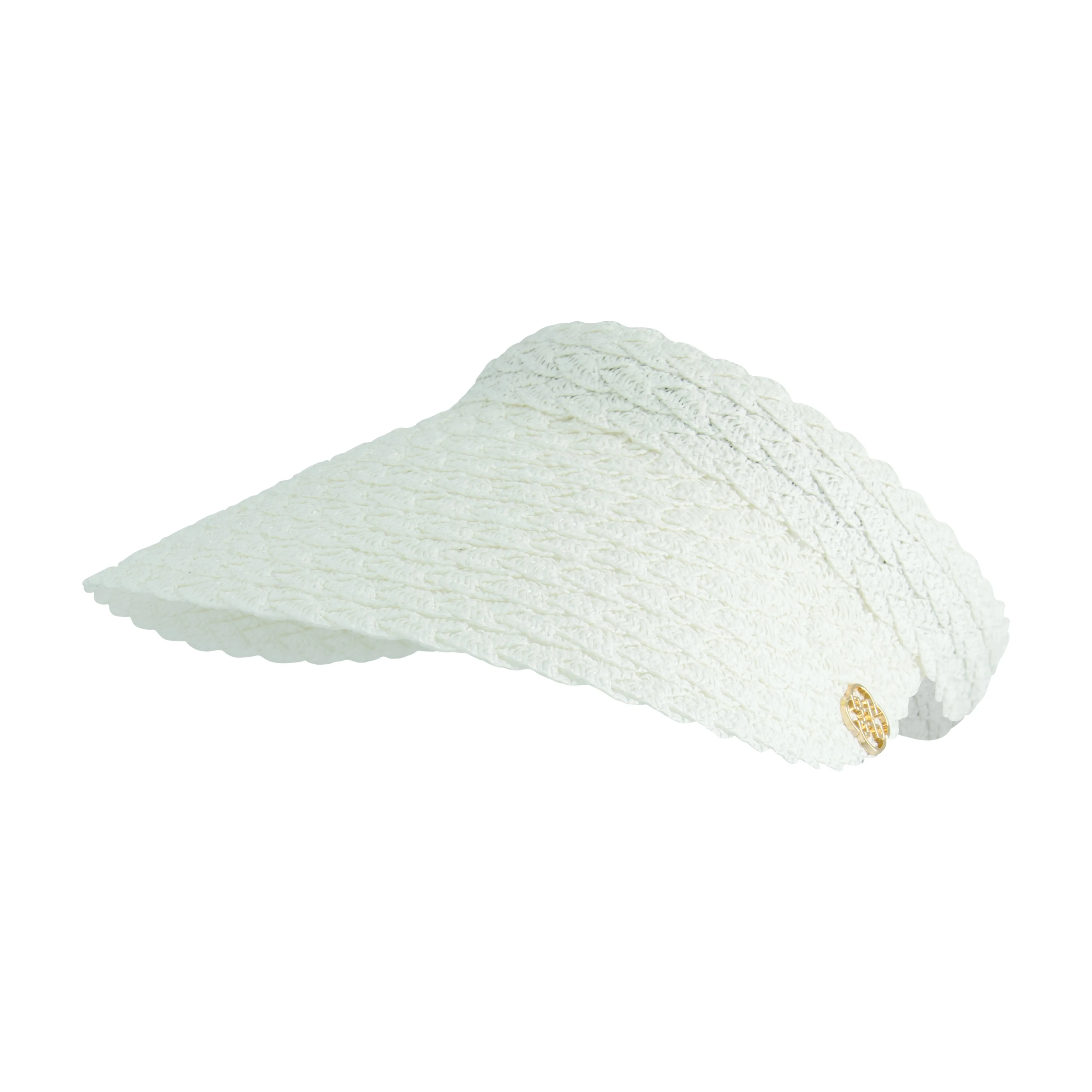 Daisy Fuentes Women's Wide Foldable Braided Straw Summer Beach Visor