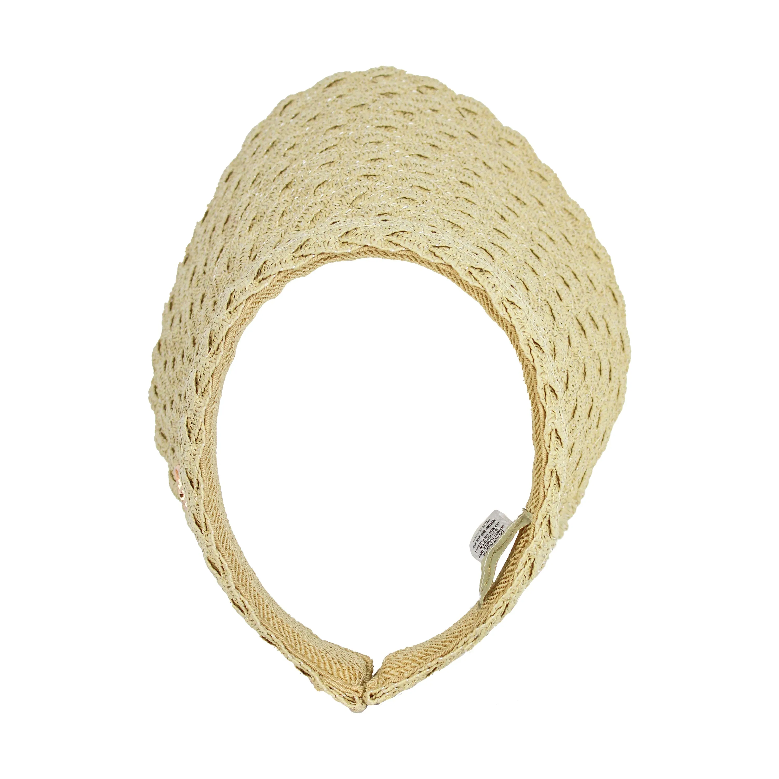 Daisy Fuentes Women's Wide Foldable Braided Straw Summer Beach Visor