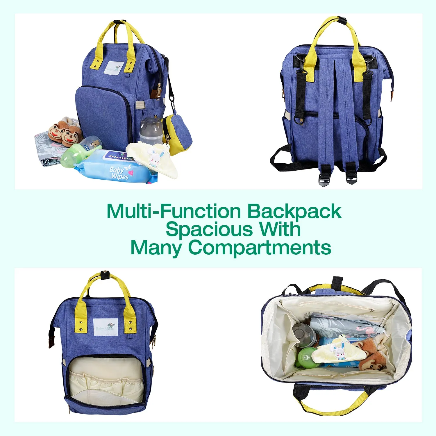 Diaper Bag 
Maternity Backpack Solid Blue