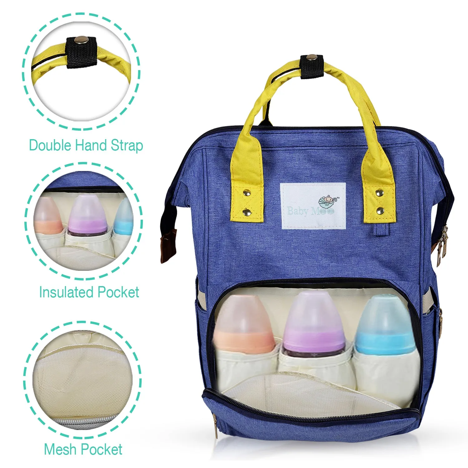 Diaper Bag 
Maternity Backpack Solid Blue