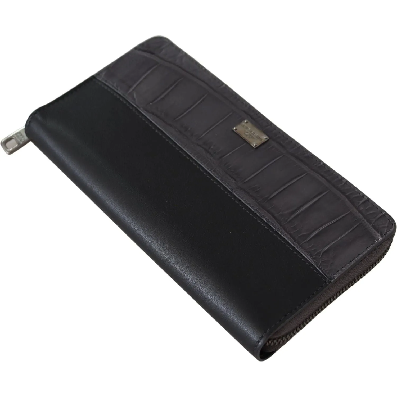 Dolce & Gabbana Elegant Textured Leather Zip-Around Wallet