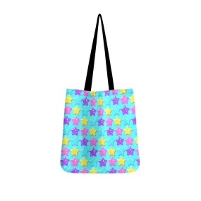 Electric Star Wave Blue Canvas Tote Bag