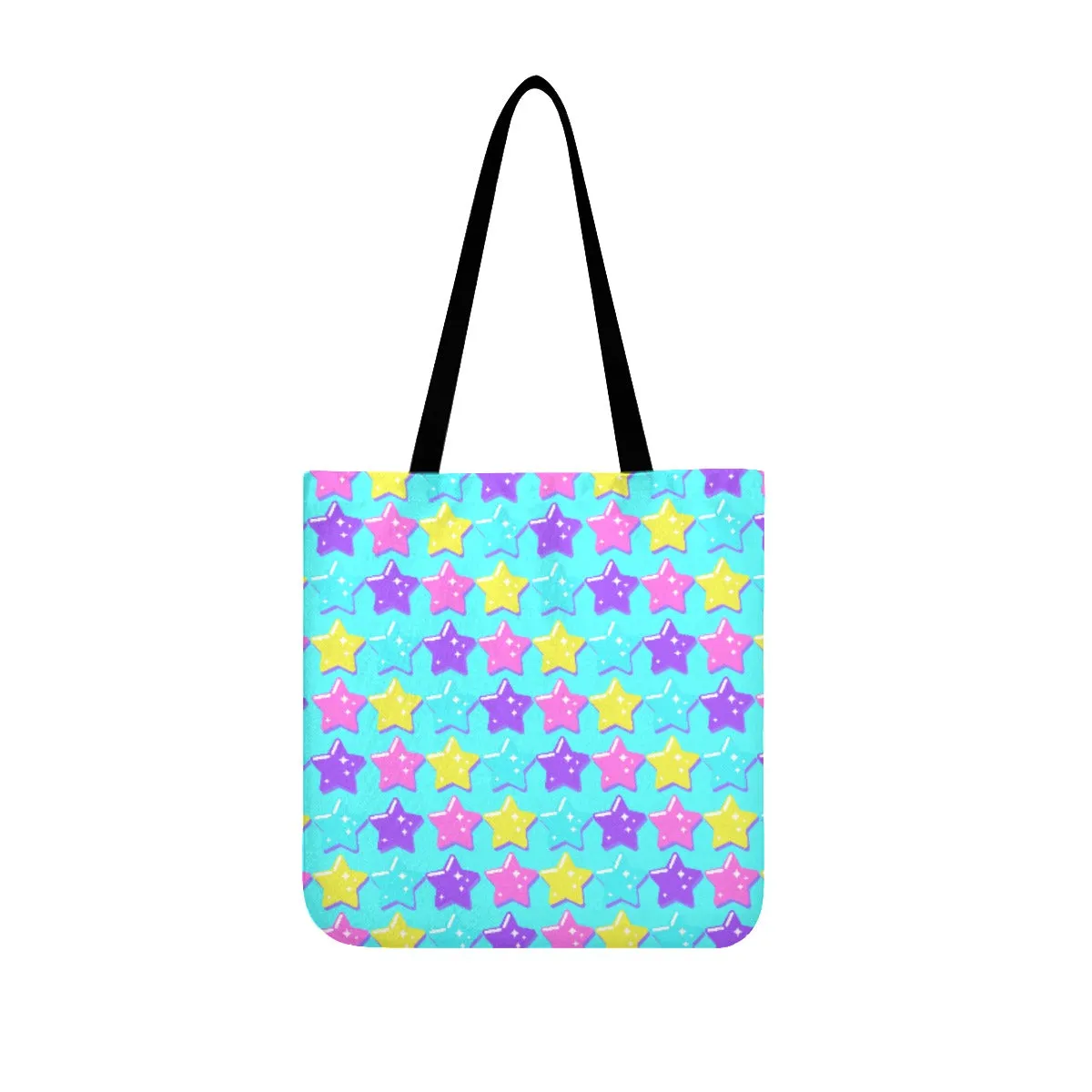 Electric Star Wave Blue Canvas Tote Bag