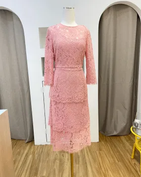 Elegant Pink Lace Cake Dress