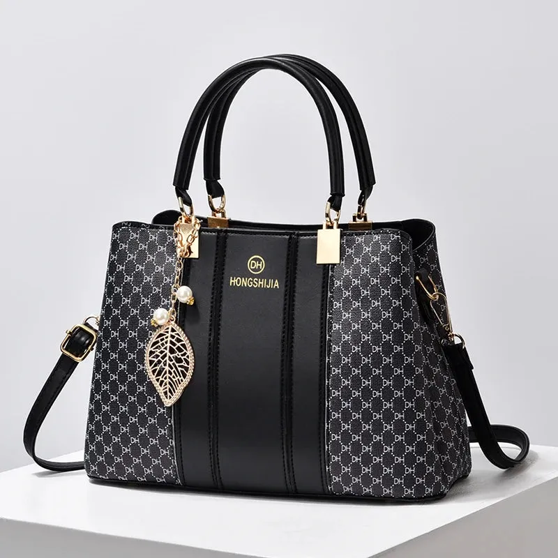 Elegant Women's Handbags High Quality Leather Top-Handle Sac Big Capacity Crossbody Shoulder Bag