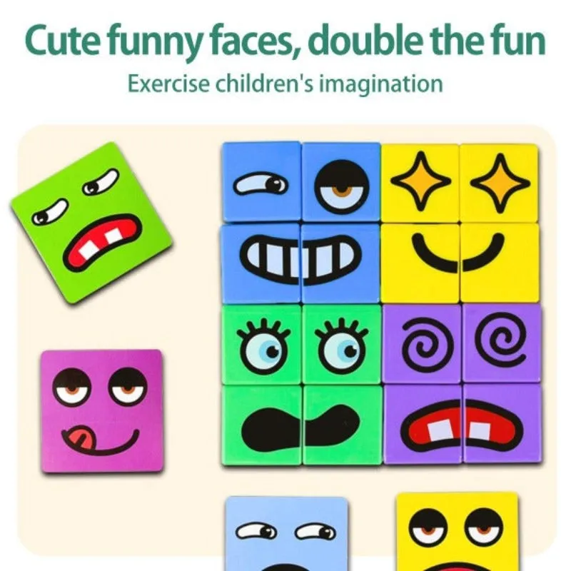 Emoji Expressions Matching Cube Game (16 pcs)