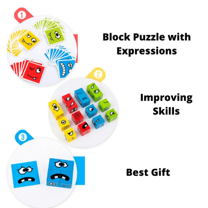 Emoji Expressions Matching Cube Game (16 pcs)