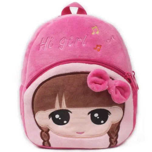 Fashion Children School Bags 3D Cartoon Print Plush Kids Backpack