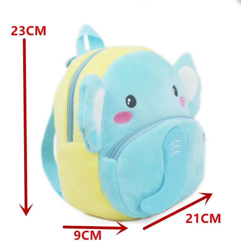 Fashion Children School Bags 3D Cartoon Print Plush Kids Backpack