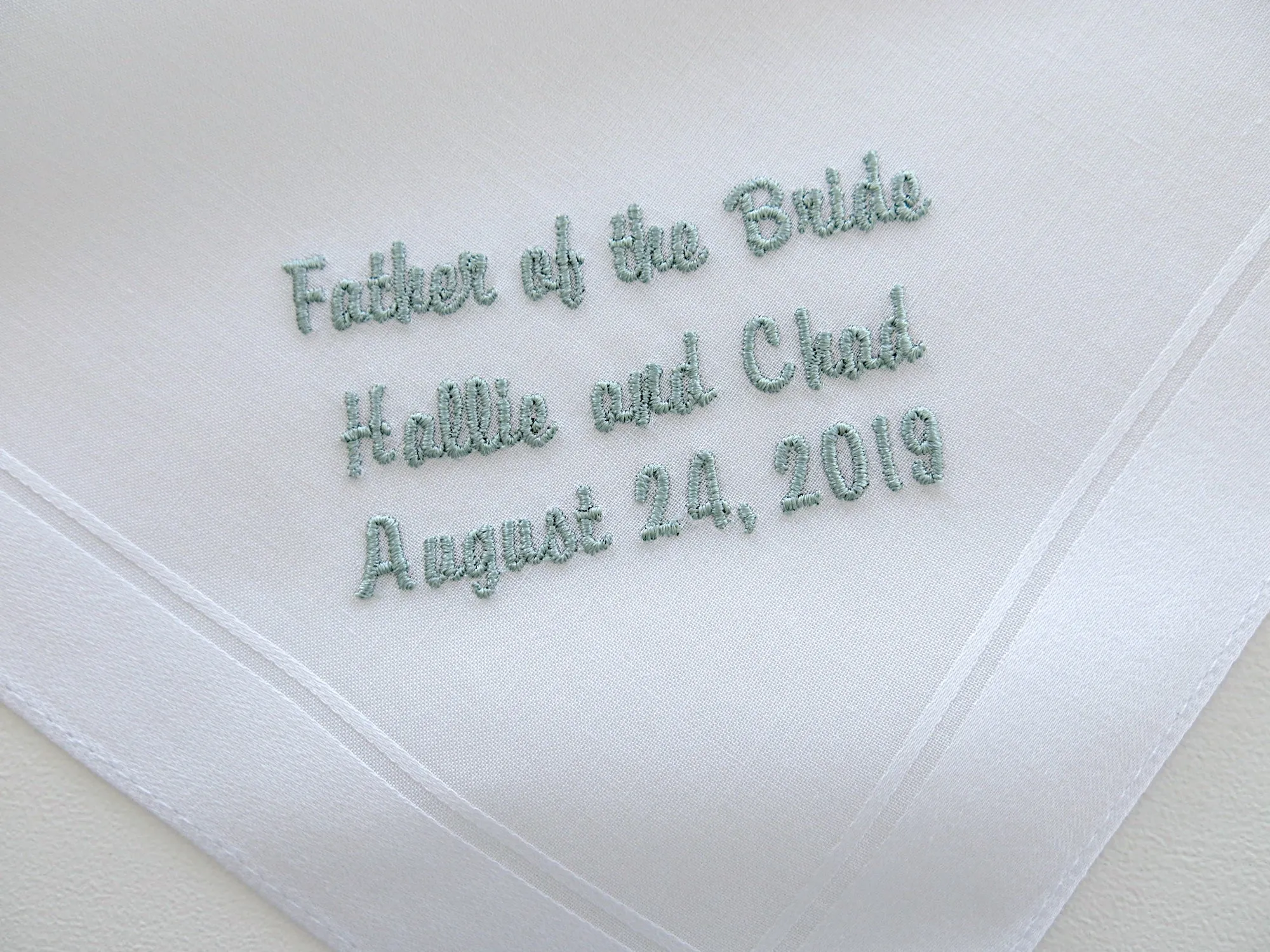 Father of the Bride/Groom Handkerchief with Names & Date