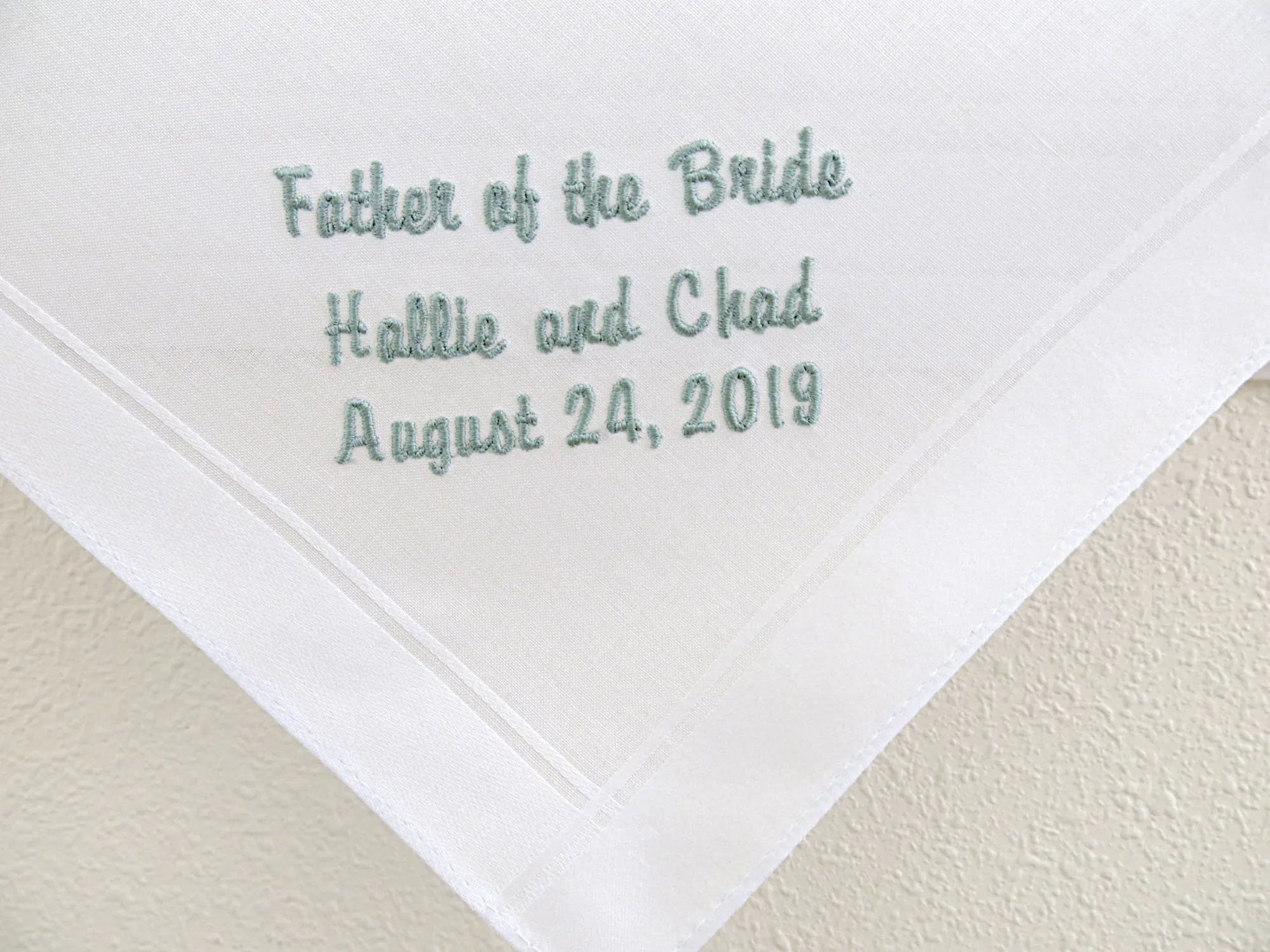 Father of the Bride/Groom Handkerchief with Names & Date