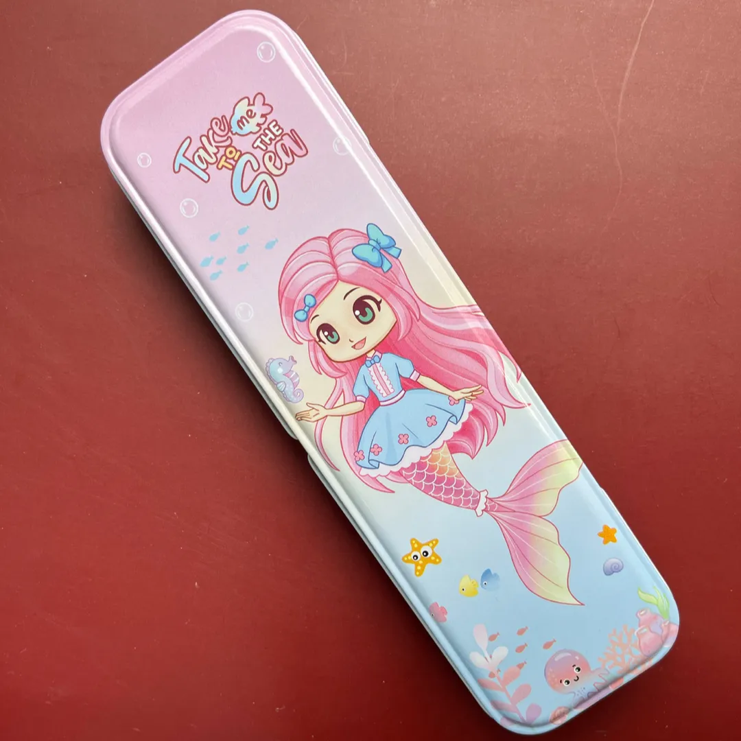 Fun Cartoon Printed Metal Pencil Case