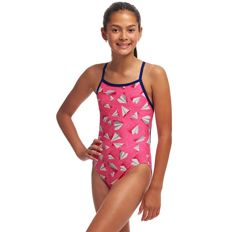 Funkita - Paper Pink - Girls Eco Single Strap One Piece