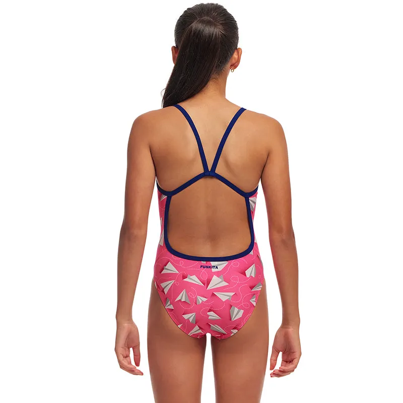 Funkita - Paper Pink - Girls Eco Single Strap One Piece