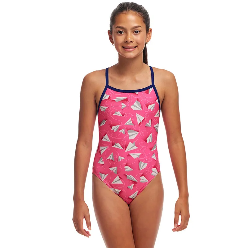 Funkita - Paper Pink - Girls Eco Single Strap One Piece