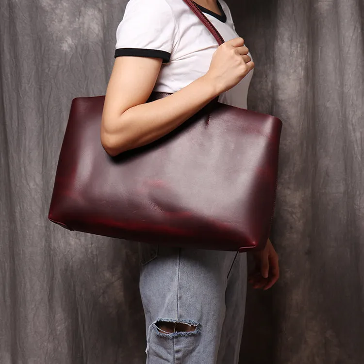 Genuine Leather Tote Bag Leather Handbag Gift for Women Leather Purse Leather Book Bag