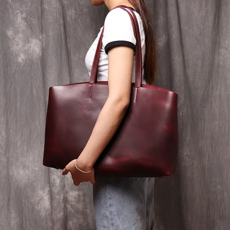 Genuine Leather Tote Bag Leather Handbag Gift for Women Leather Purse Leather Book Bag