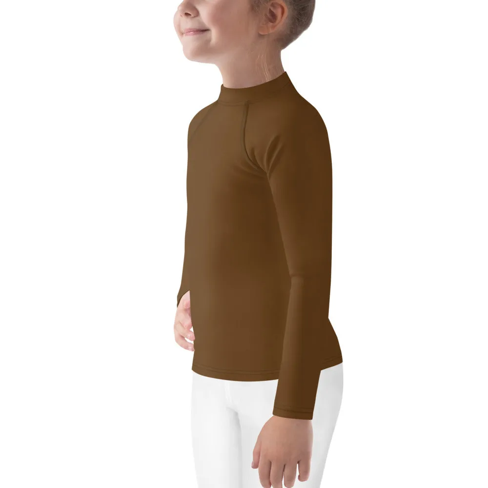 GG - Children's Long Sleeve T-Shirt with Rash Guard - Brown