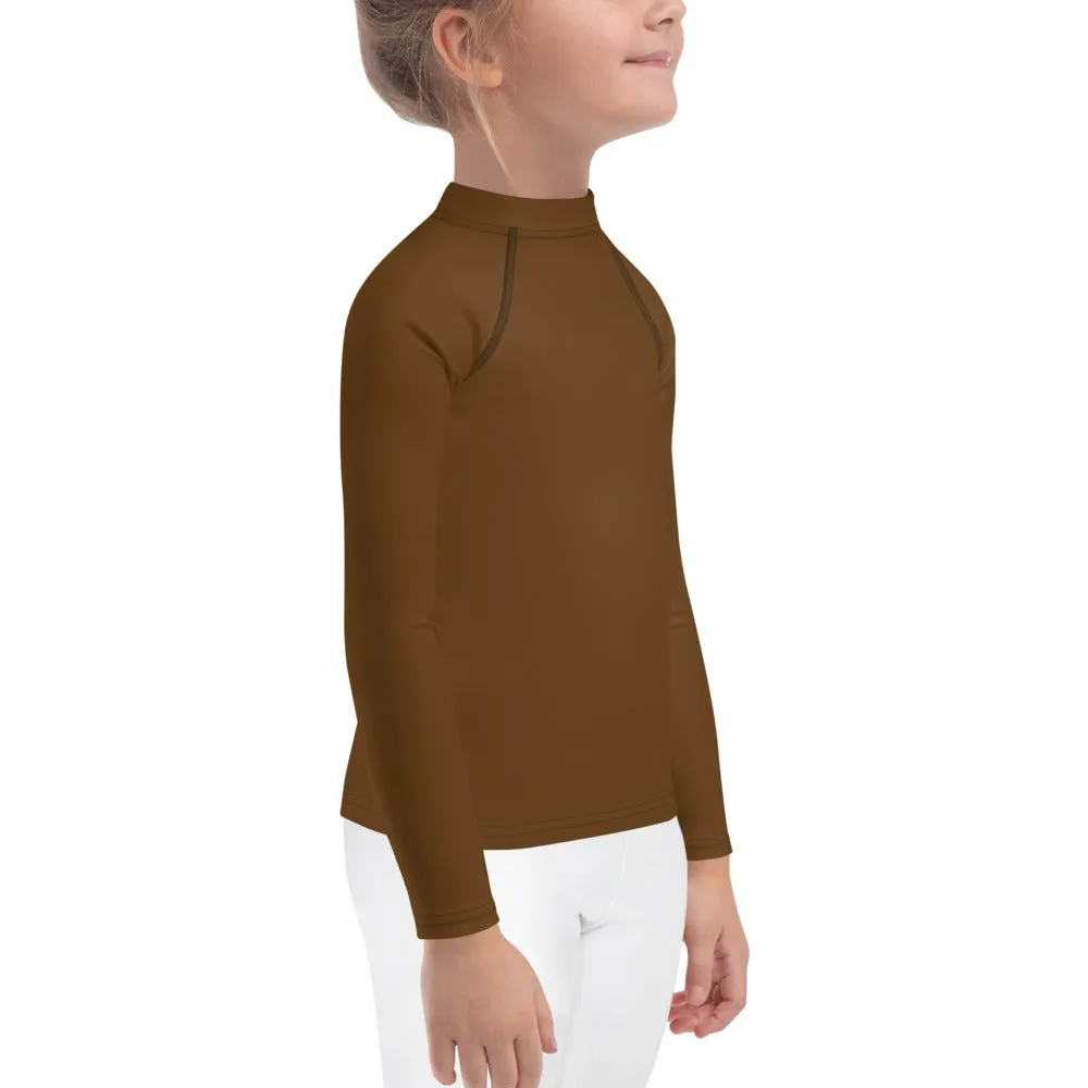 GG - Children's Long Sleeve T-Shirt with Rash Guard - Brown