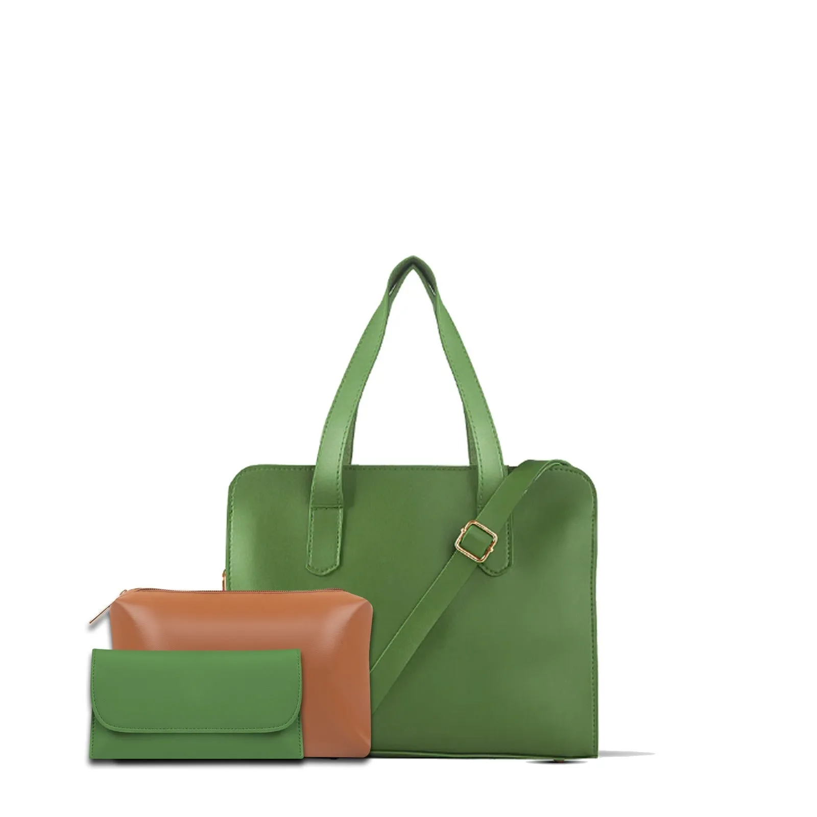 HAZEL 3Pcs GREEN HANDBAG SET