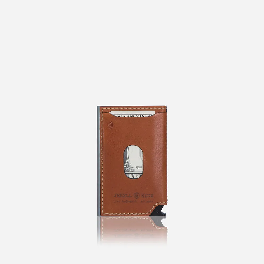 Jekyll & Hide Roma Aluminium Card Slide Wallet, Tan