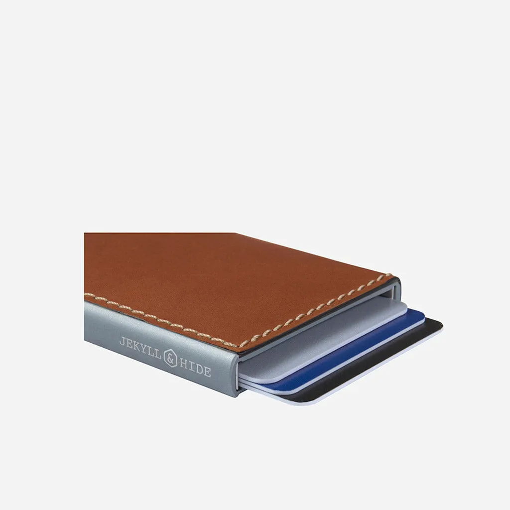 Jekyll & Hide Roma Aluminium Card Slide Wallet, Tan