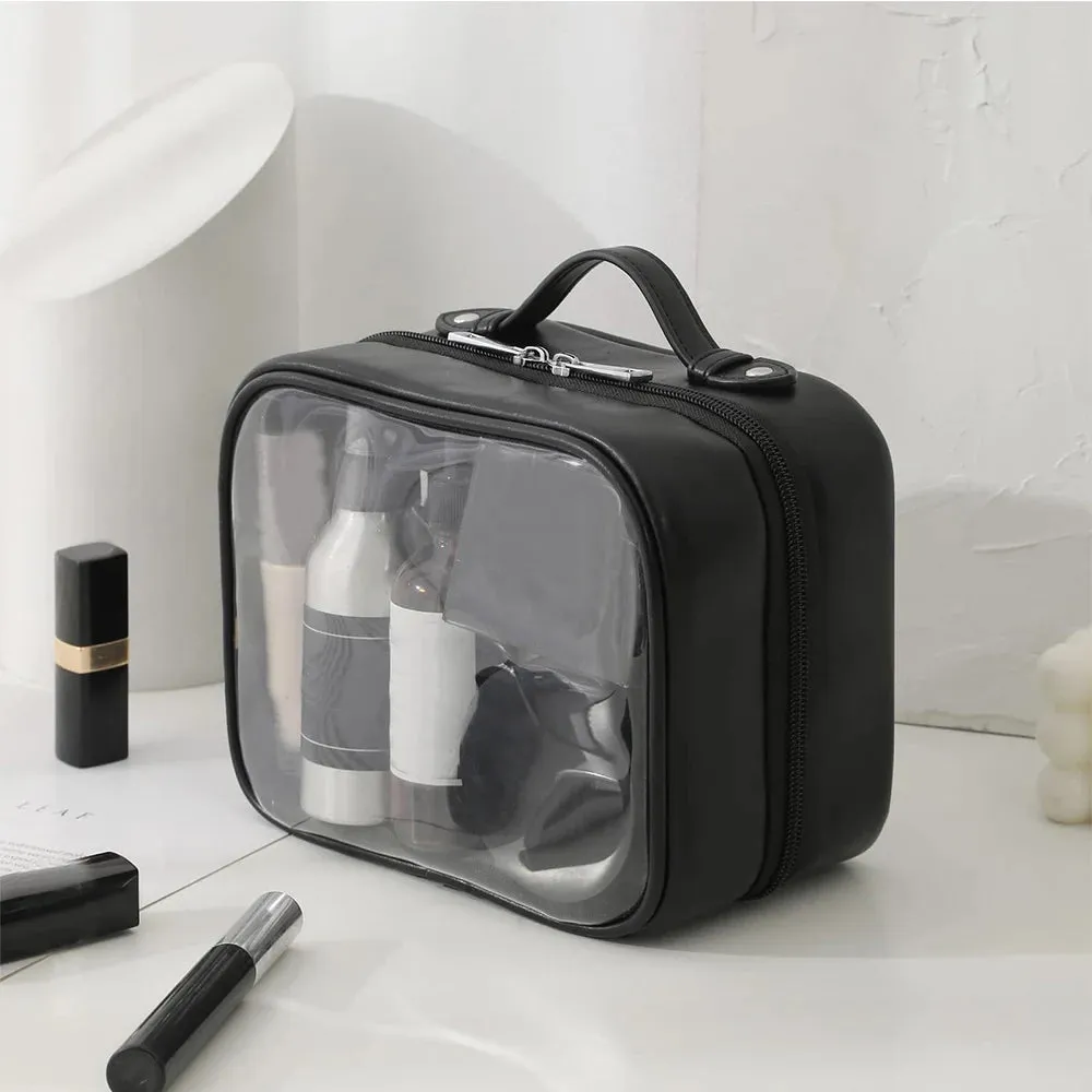 Large Capacity Storage Waterproof Cosmetic Bag Double Layered Makeup Brush Storage Multifunctional Lady Travel Clear Makeup Bags