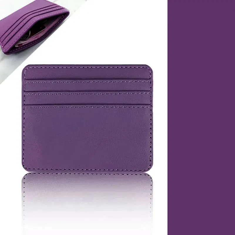 Leather Multi-Slot Card Wallet for Business Cards & Credit Cards