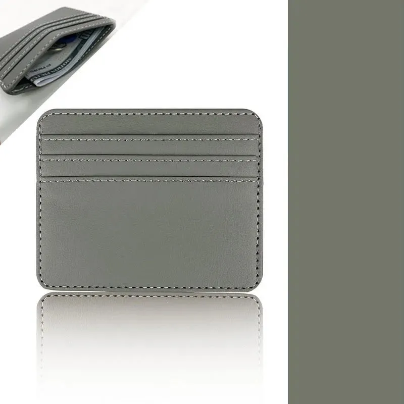 Leather Multi-Slot Card Wallet for Business Cards & Credit Cards