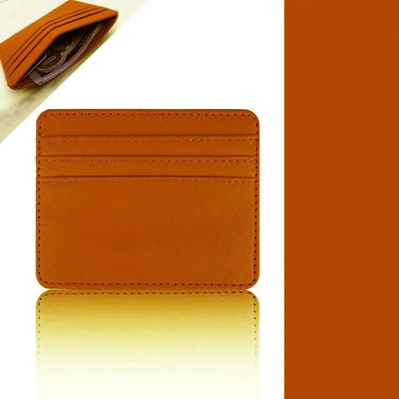 Leather Multi-Slot Card Wallet for Business Cards & Credit Cards