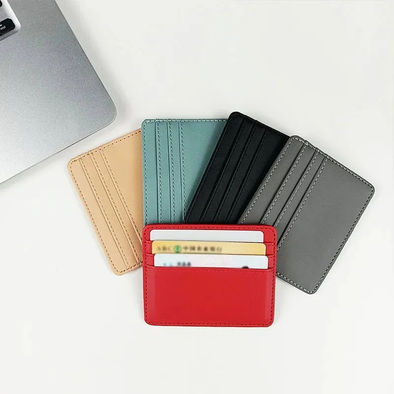 Leather Multi-Slot Card Wallet for Business Cards & Credit Cards