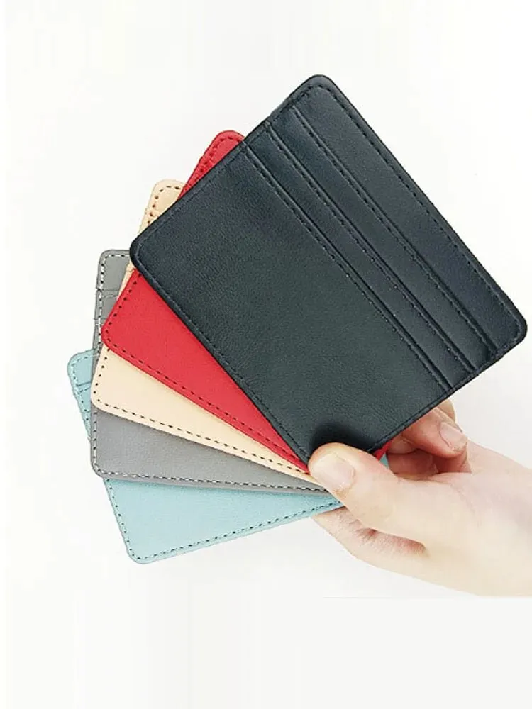 Leather Multi-Slot Card Wallet for Business Cards & Credit Cards