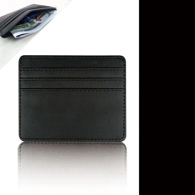 Leather Multi-Slot Card Wallet for Business Cards & Credit Cards